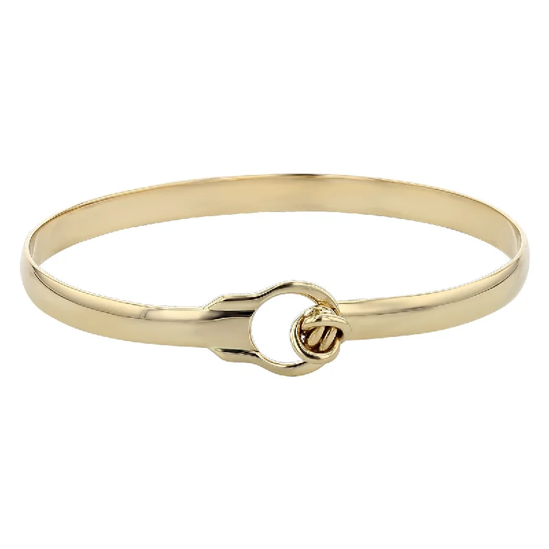 Ladies bracelets retro charm -14K Yellow Gold Bangle Bracelet with Love Knot