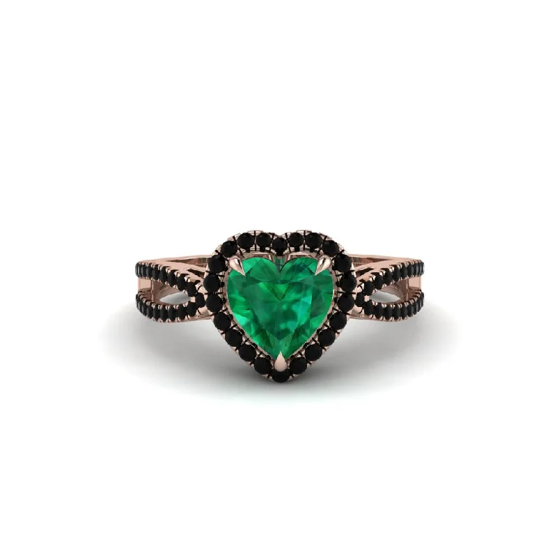 engagement-marquise-cut-platinum-rings-Heart's Emerald Embrace Engagement Ring - Alison No. 35