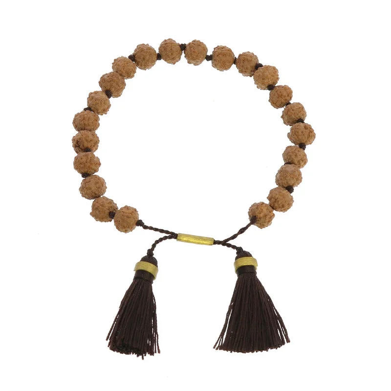 Ladies bracelets for chill elegance -Mala and Tassel Bracelet - Eggplant