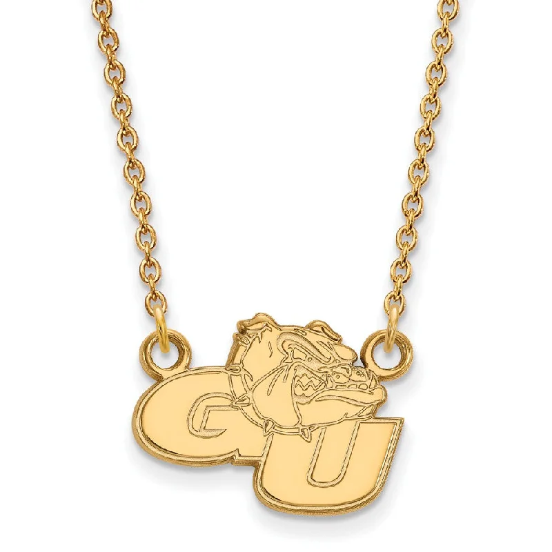 Ladies necklaces artsy elegance -14k Gold Plated Silver Gonzaga U Small Pendant Necklace