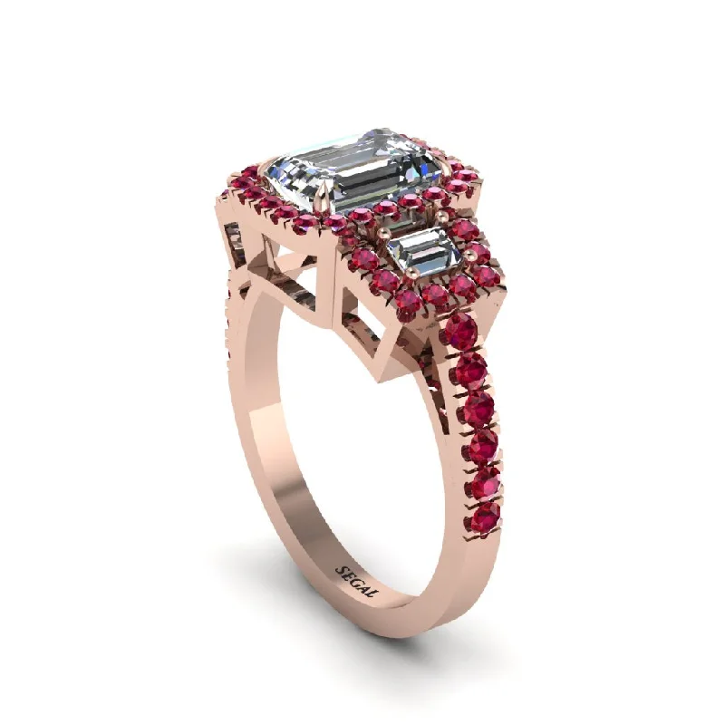 engagement-infinity-rose-gold-rings-Diamond Three Halo Radiance Engagement Ring - Emely No. 47