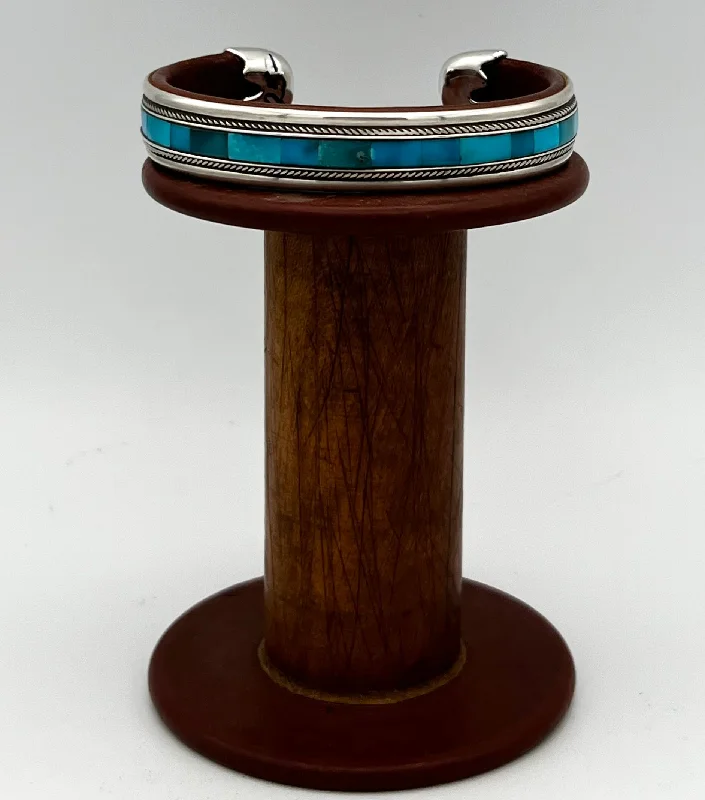 Ladies bracelets for fair charm -Cuff/ Bracelet- Ramona Heiss Turquoise, Leather, Sterling