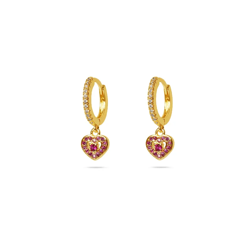 ladies-bridal-ear-wrap-earrings-THE RUBY RED PAVE' HEART EARRINGS