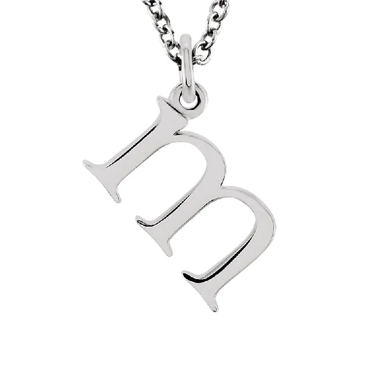 Ladies necklaces with scale pendants -The Abbey Lower Case Initial 'm' Necklace in 14k White Gold, 16 Inch