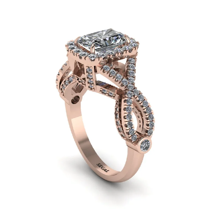 engagement-gold-flush-set-rings-Diamond  Halo Radiant Splendor Engagement Ring - Kaylani No. 2