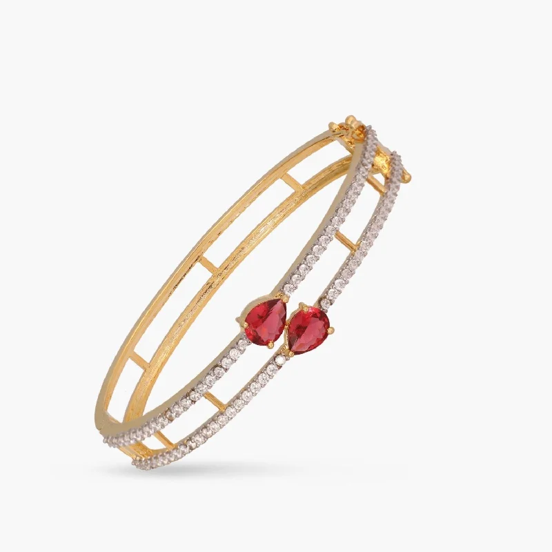 Ladies bracelets for travel elegance -Lahari Nakshatra CZ Red Bracelet