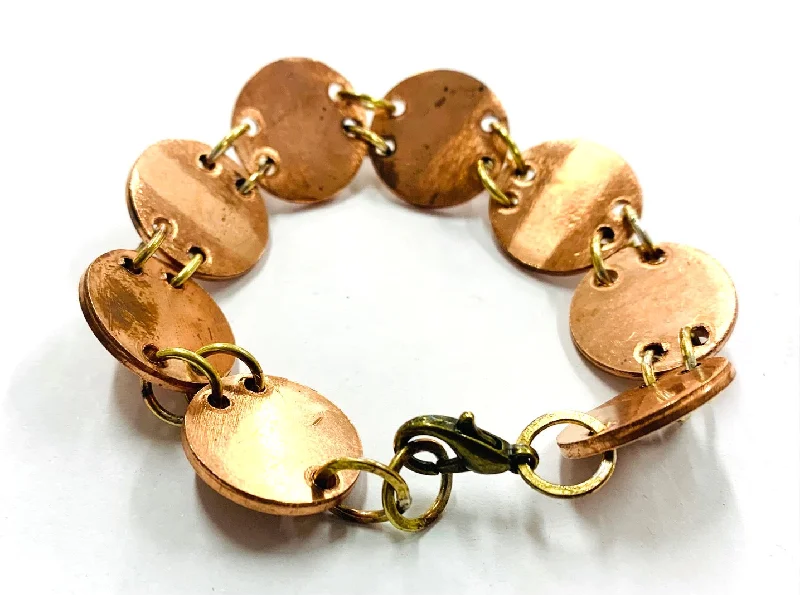 Ladies bracelets for architect vibes -Copper disc bracelet