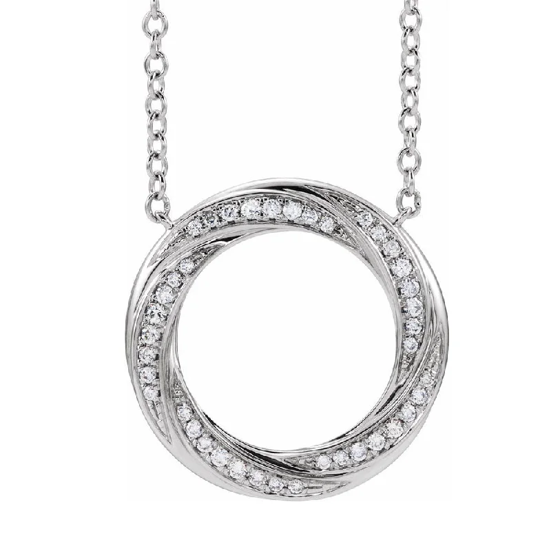 Ladies necklaces multi-tier elegance -14K Yellow or White Gold 1/5 CTW Diamond Circle Necklace, 16-18 Inch