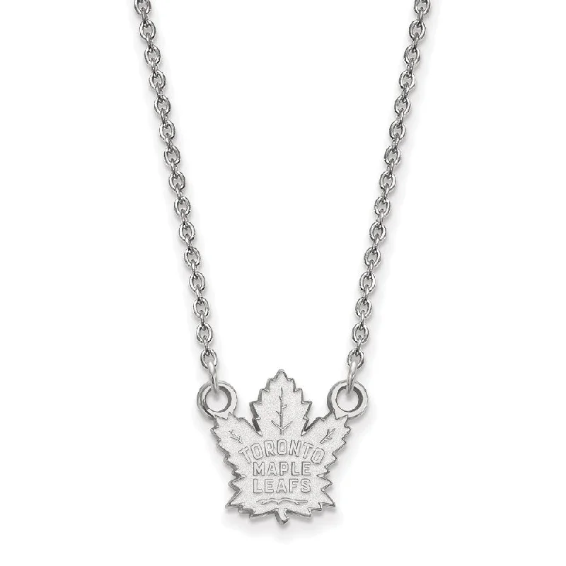 Ladies necklaces with berry lepidolite -10k White Gold NHL Toronto Maple Leafs Small Necklace, 18 Inch