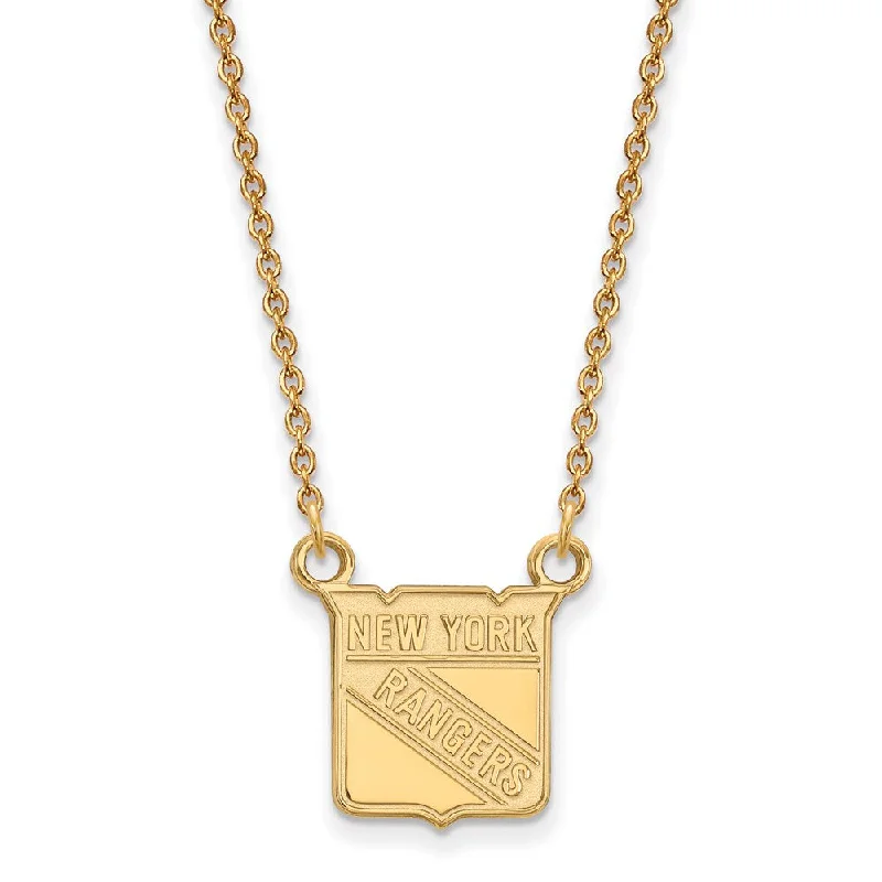 Ladies necklaces elegant flair -10k Yellow Gold NHL New York Rangers Small Necklace, 18 Inch