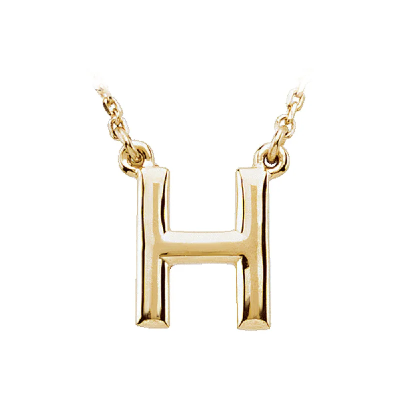 Ladies necklaces nomad’s elegance -14K Yellow Gold, Kendall Collection, Block Initial H Necklace, 16 Inch