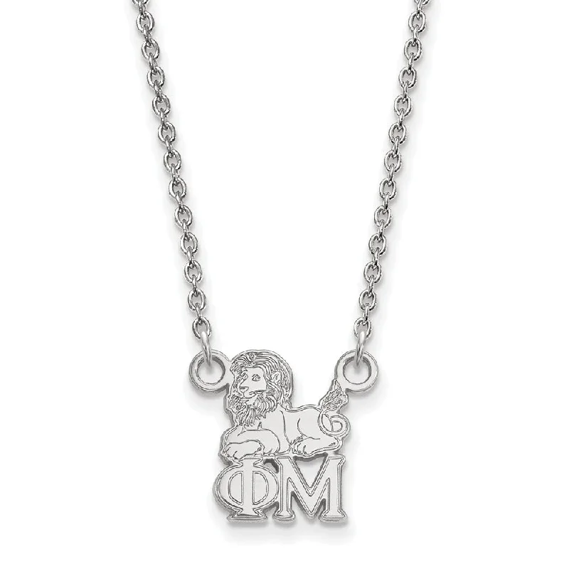 Ladies necklaces with tide pendants -Sterling Silver Phi Mu XS (Tiny) Necklace