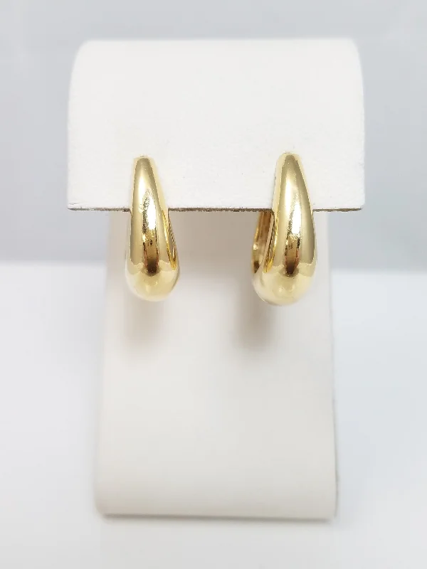 ladies-minimalist-ear-wrap-earrings-Tasteful 14k Yellow Gold Huggie Hoop Earrings