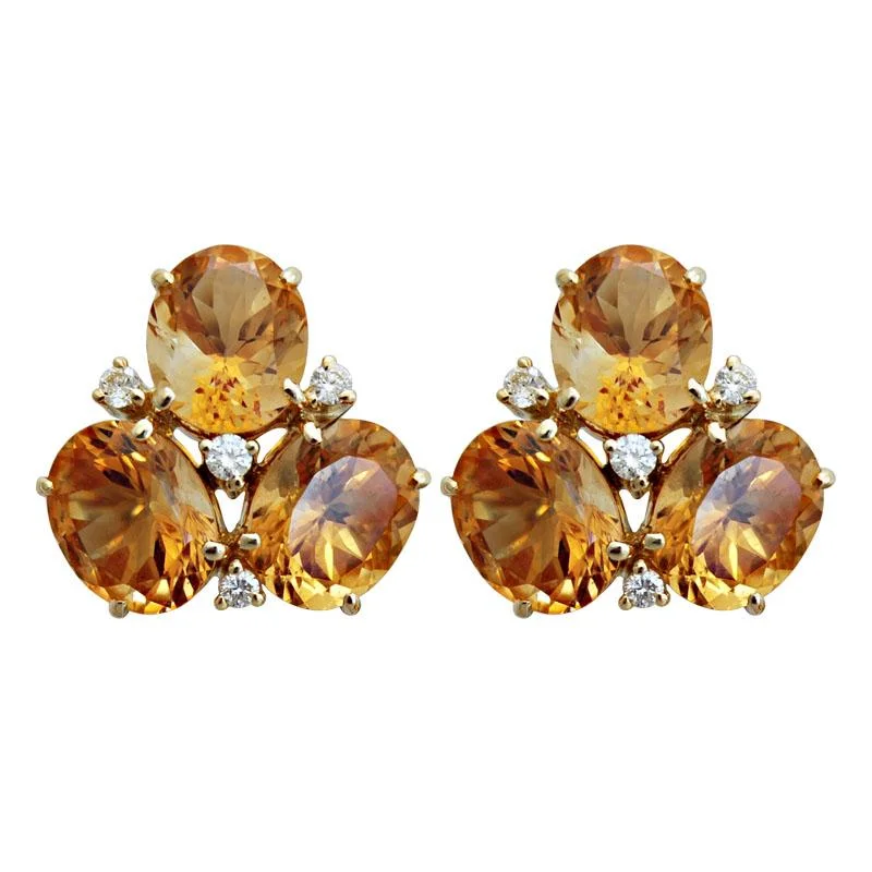 ladies-pearl-mini-hoop-earrings-Earrings-Citrine and Diamond  (1743C)