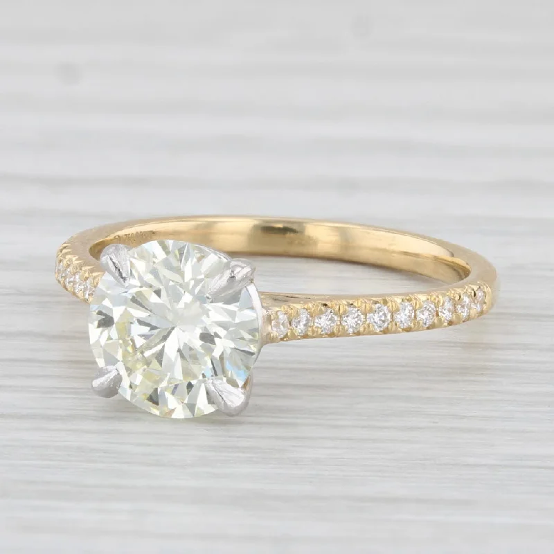 engagement-unique-silver-rings-New 1.78ct VVS2 Round Diamond Solitaire Engagement Ring 18k Gold Platinum GIA