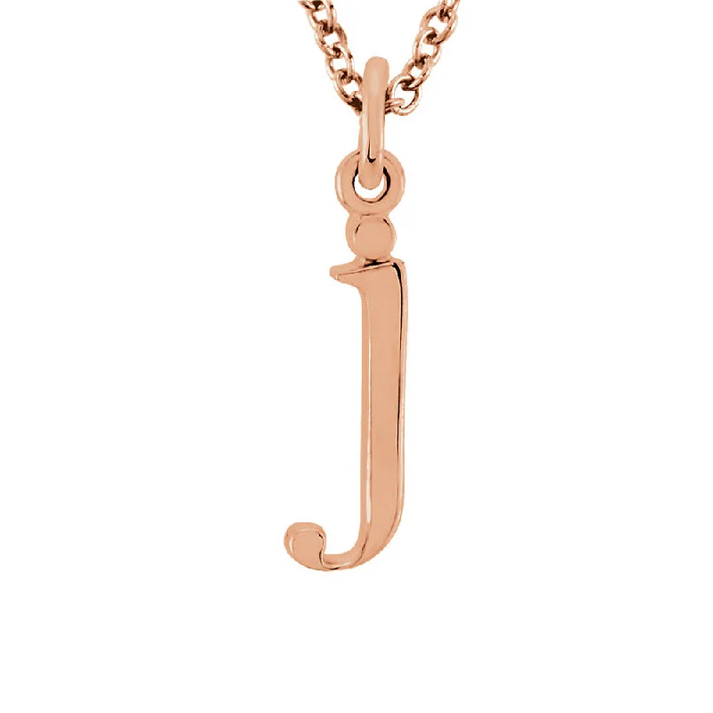 Ladies necklaces with golden citrine -The Abbey Lower Case Initial 'j' Necklace in 14k Rose Gold, 16 Inch