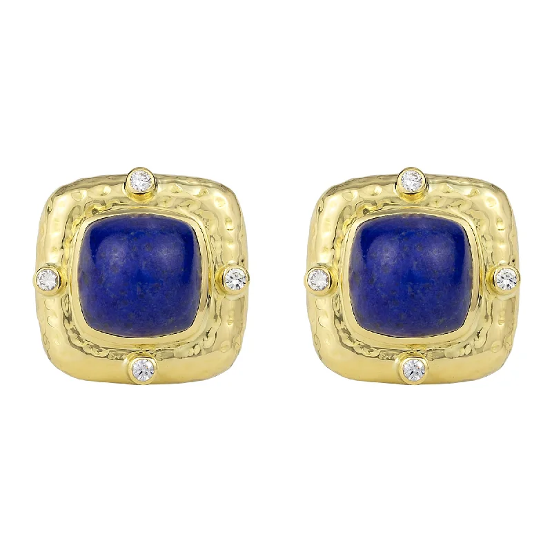 ladies-affordable-diamond-earrings-Earrings - Lapis Lazuli And Diamond (2287B)