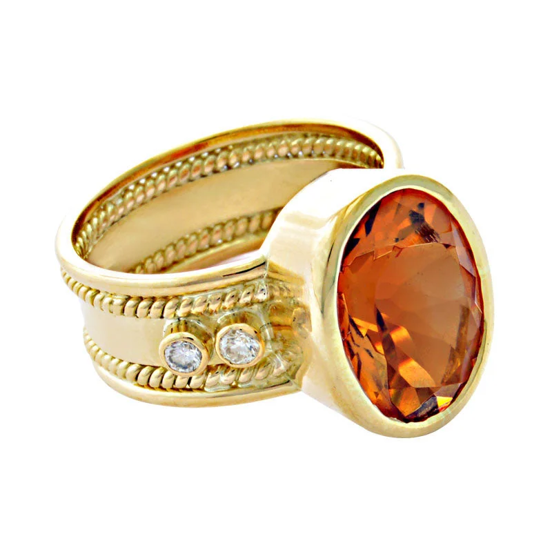 ladies-cushion-cut-platinum-rings-Ring-Citrine and Diamond