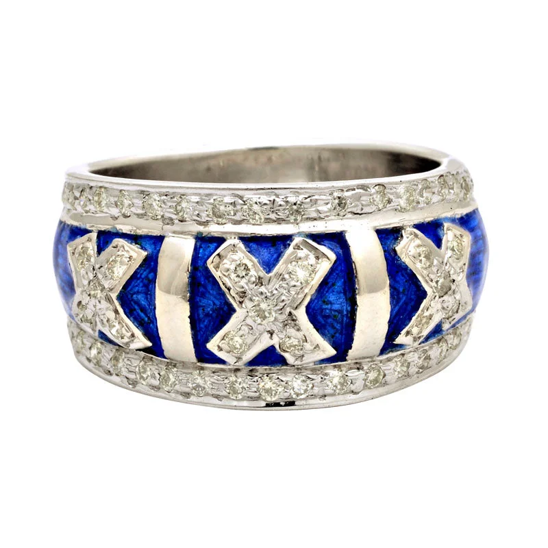 ladies-classic-silver-rings-Ring-Diamond (Enamel)