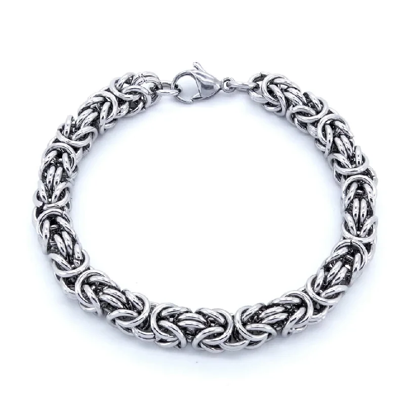 Ladies bracelets dainty charm -Stainless Steel 10mm Weaved  Chain  Bracelet