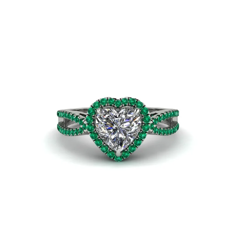 engagement-emerald-flush-set-rings-Heart's Diamond Embrace Engagement Ring - Alison No. 18