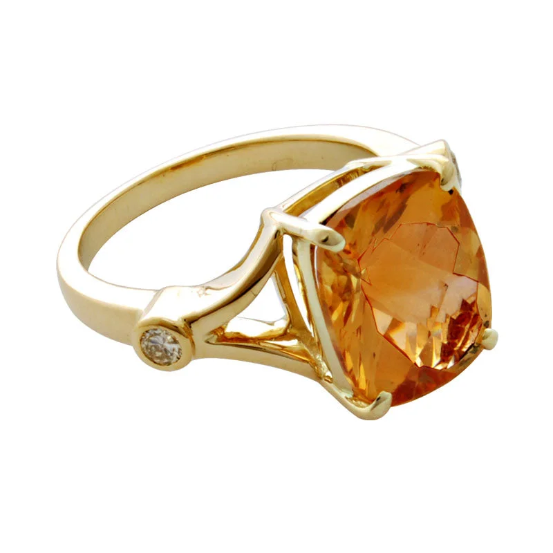 ladies-white-gold-cluster-rings-Ring-Citrine and Diamond