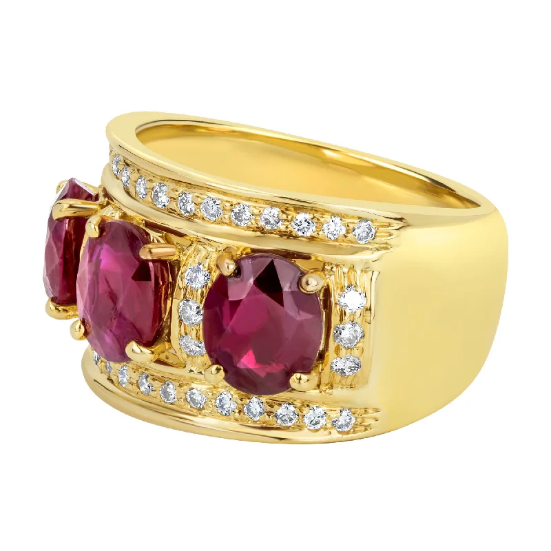 ladies-rose-gold-accent-rings-Ring - Ruby And Diamond