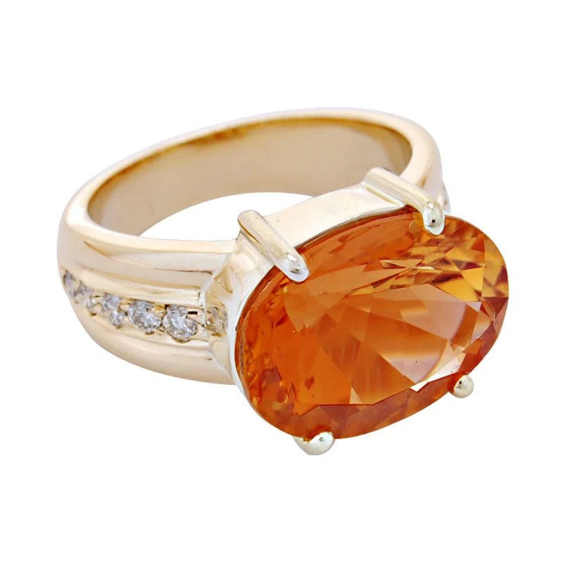 ladies-modern-rose-gold-rings-Ring-Citrine and Diamond