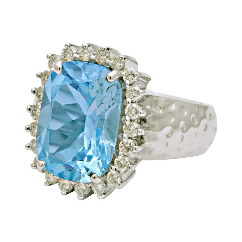 ladies-handmade-white-gold-rings-Ring-Blue Topaz and Diamond