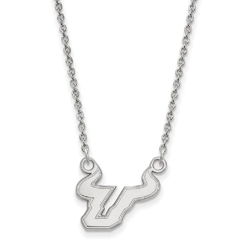 Ladies necklaces for little sisters -Sterling Silver South Florida Small Mascot Pendant Necklace