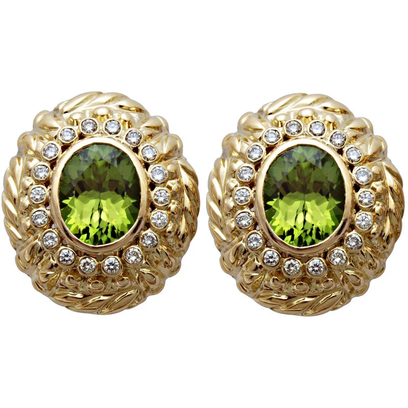 ladies-bohemian-tassel-earrings-Earrings- Peridot And Diamond (1601F)