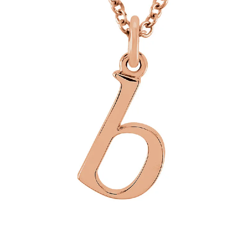 Ladies necklaces with antler pendants -The Abbey Lower Case Initial 'b' Necklace in 14k Rose Gold, 16 Inch