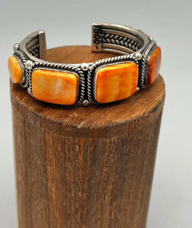 Ladies bracelets for style elegance -Cuff/Bracelet- Albert Lee Navajo Spiny Shell and Sterling