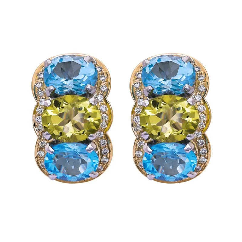 ladies-luxury-diamond-earrings-Earrings- Blue Topaz, Lemon Quartz and Diamond  (38GM)