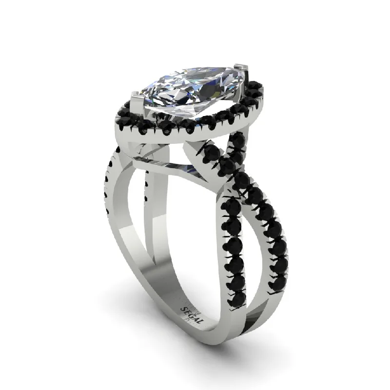 engagement-marquise-cut-platinum-rings-Diamond Marquise Split Shank Engagement Ring - Carly No. 33