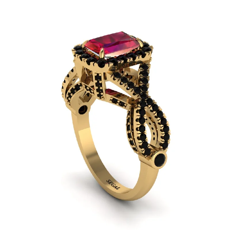 engagement-vintage-diamond-rings-Ruby  Halo Radiant Splendor Engagement Ring - Kaylani No. 40