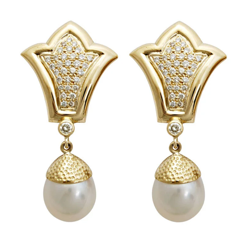 ladies-elegant-chandelier-earrings-Earrings- Pearl And Diamond (1560H)