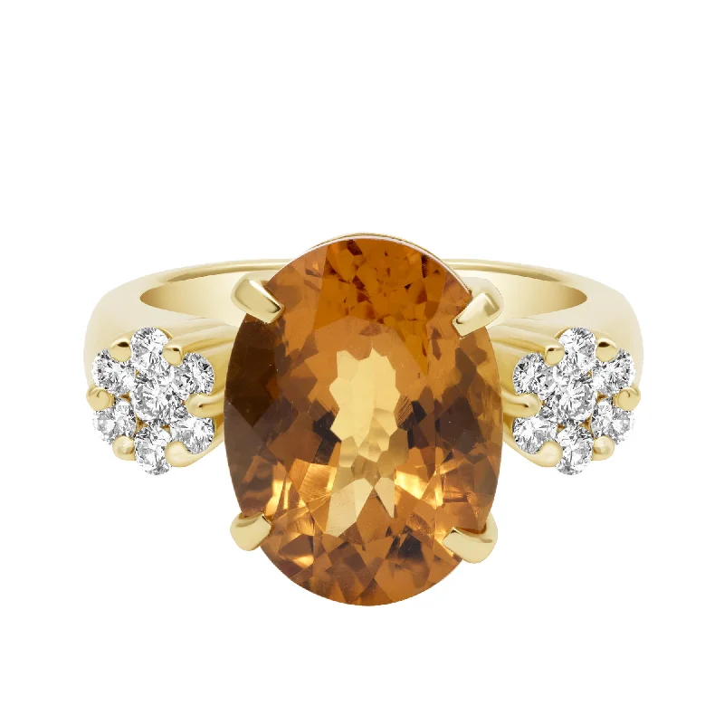 ladies-modern-platinum-rings-Ring - Citrine And Diamond