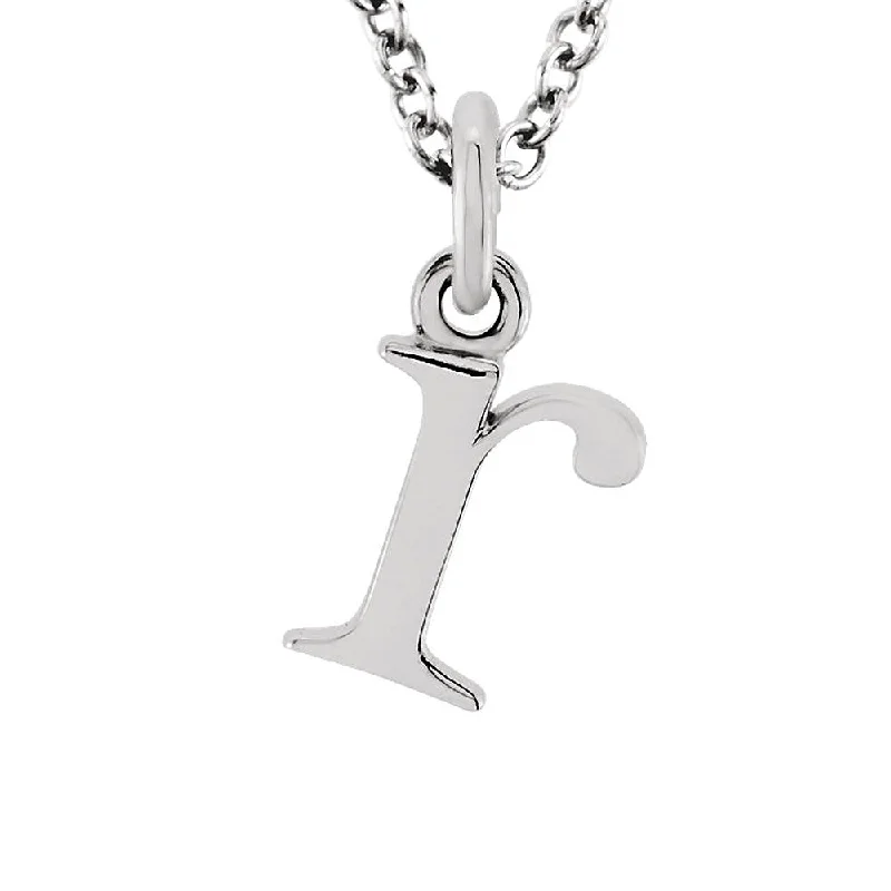 Ladies necklaces with peach calcite -The Abbey Lower Case Initial 'r' Necklace in 14k White Gold, 16 Inch