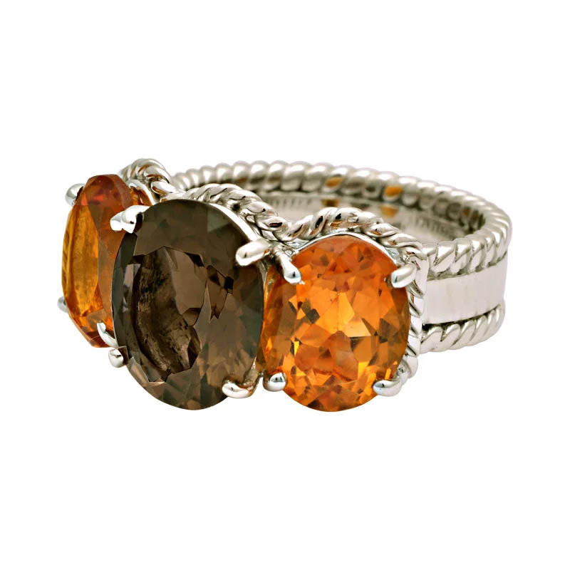 ladies-rose-gold-channel-set-rings-Ring-Smokey Quartz and Citrine