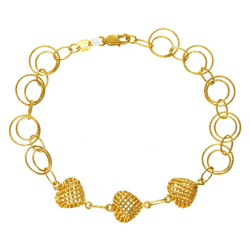 Ladies bracelets with bite charm -22K Yellow Gold Love Links Bracelet