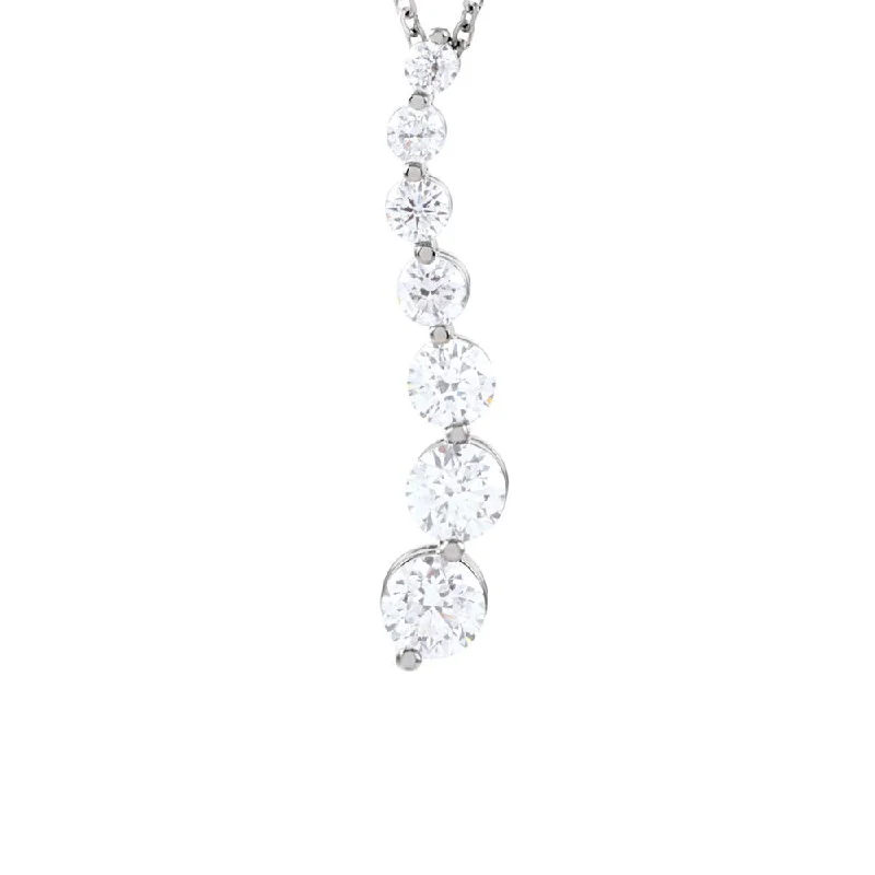 Ladies necklaces with colt pendants -14k White Gold & Diamond 7-Stone Journey Necklace, 18 Inch