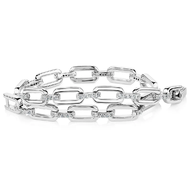 Ladies bracelets for charity elegance -Round Brilliant bracelet with 0.70 carats* of diamond simulants in sterling silver