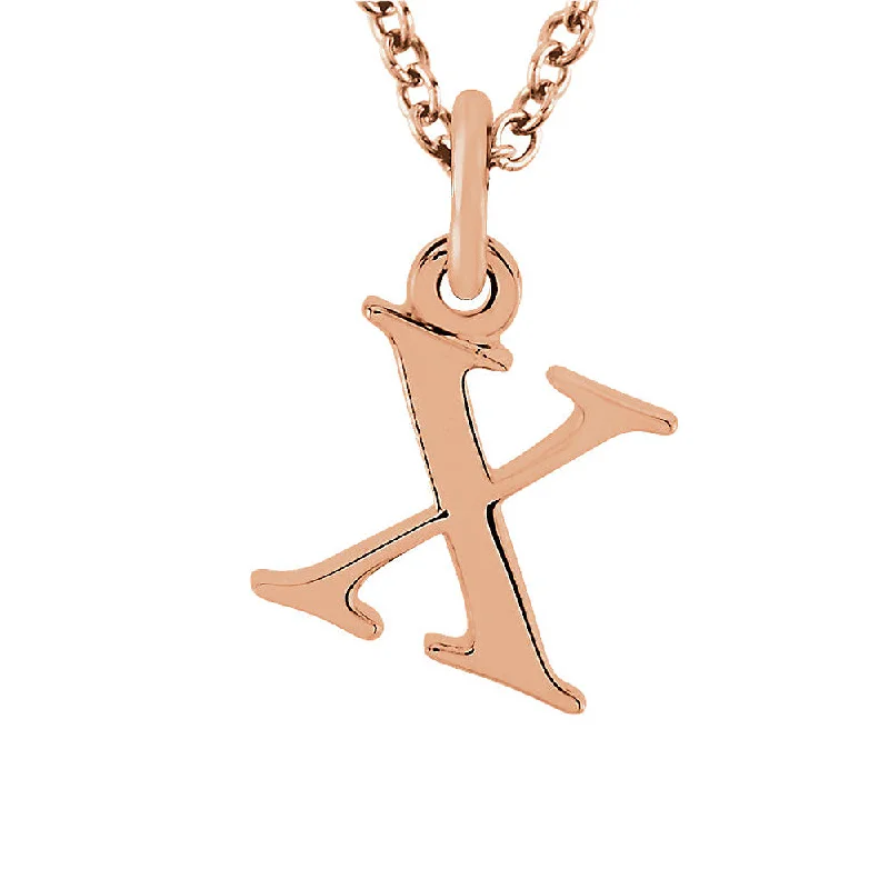 Ladies necklaces trendy flair -The Abbey Lower Case Initial 'x' Necklace in 14k Rose Gold, 16 Inch