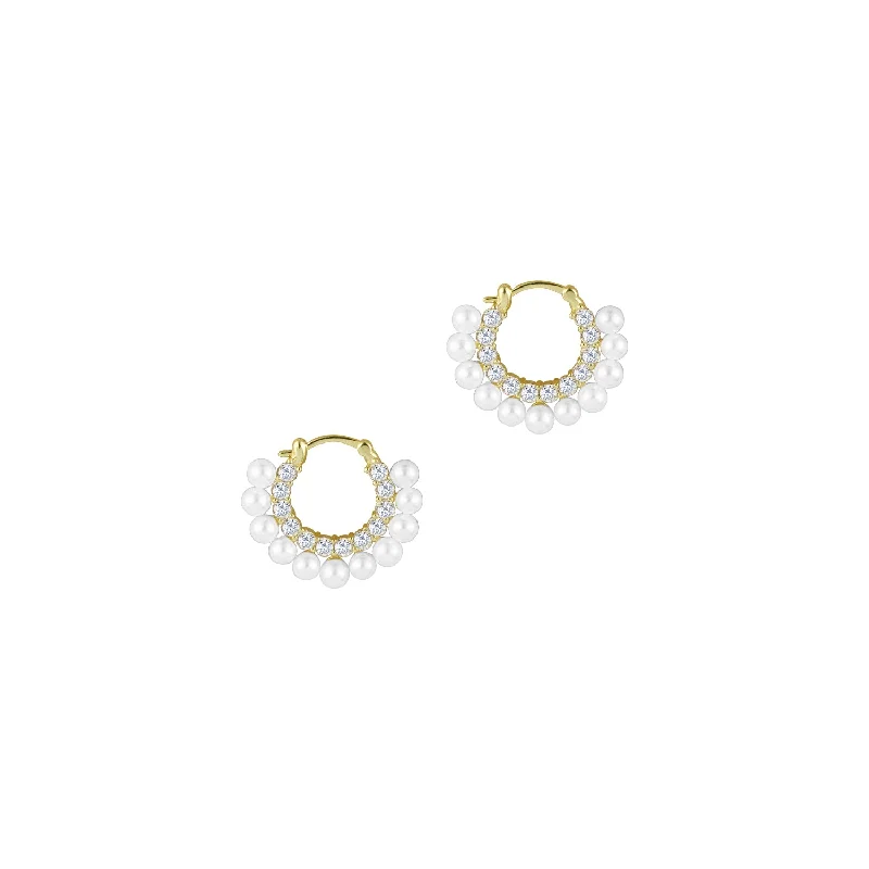 ladies-birthstone-chain-link-earrings-THE DANI PAVE' PEARL HOOP EARRINGS