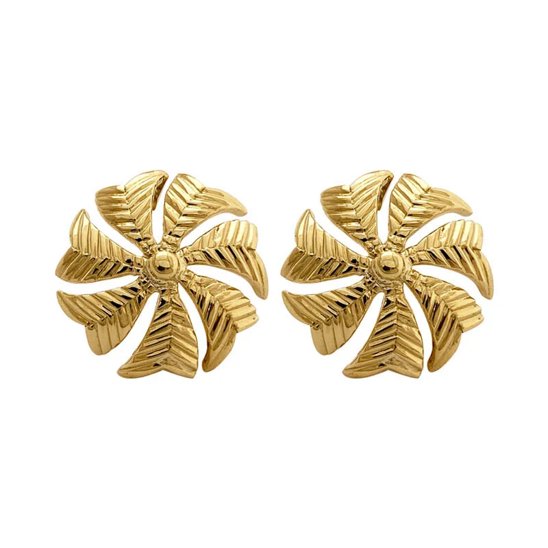 ladies-luxury-chain-link-earrings-Earrings- Plain Gold  (2200C)