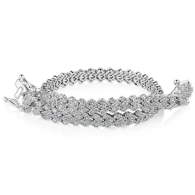 Ladies bracelets for free elegance -Statement bracelet with 4.50 carats* of diamond simulants in sterling silver