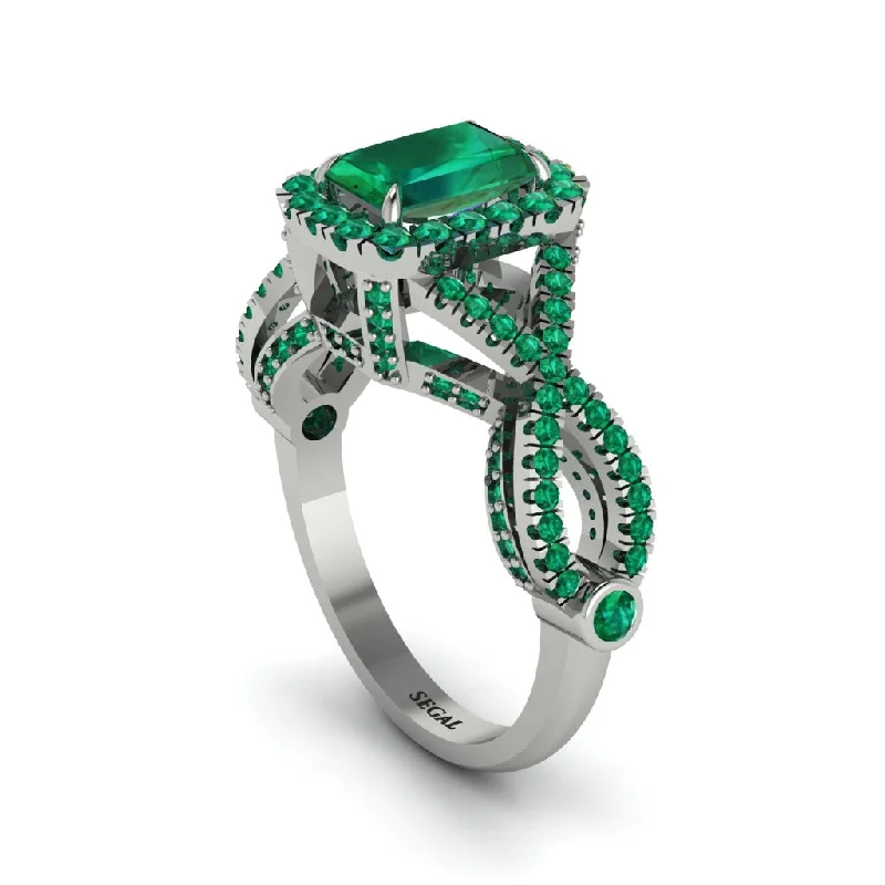 engagement-vintage-diamond-rings-Emerald  Halo Radiant Splendor Engagement Ring - Kaylani No. 21