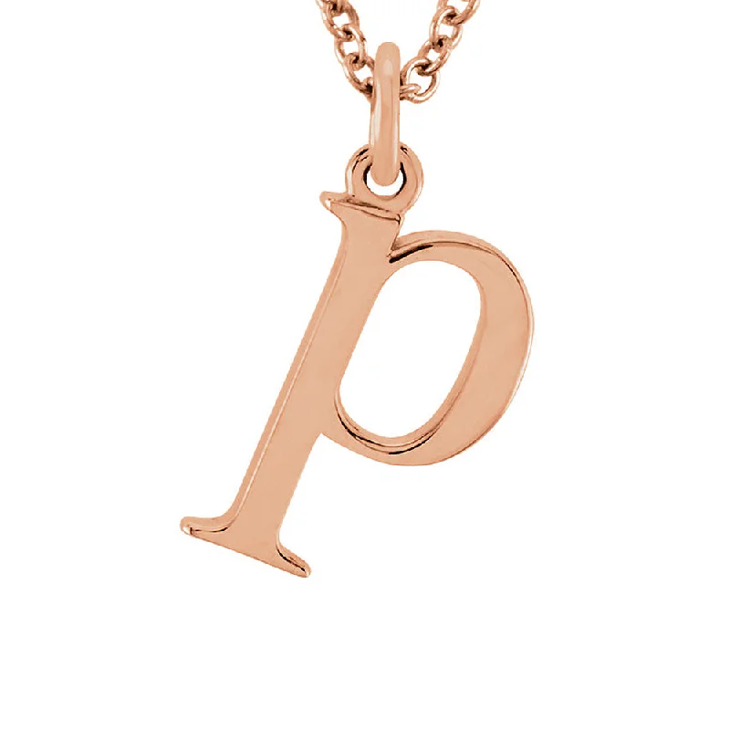 Ladies necklaces delicate charm -The Abbey Lower Case Initial 'p' Necklace in 14k Rose Gold, 16 Inch