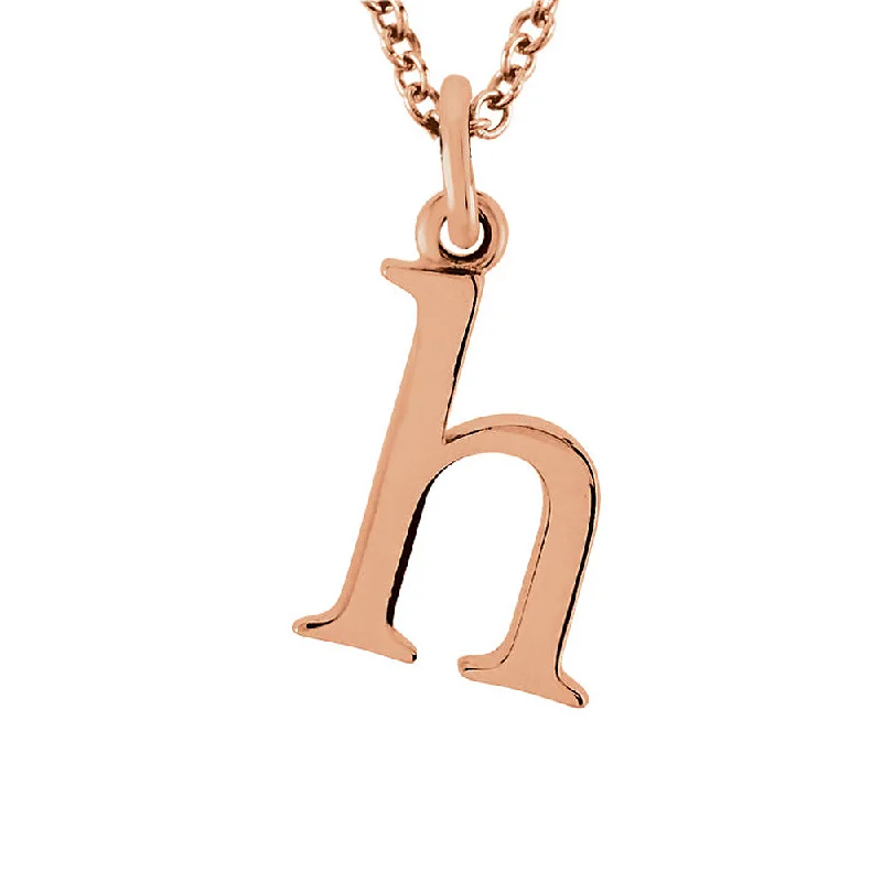 Ladies necklaces fun elegance -The Abbey Lower Case Initial 'h' Necklace in 14k Rose Gold, 16 Inch